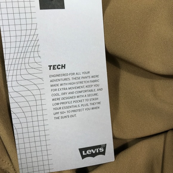 Levi's 511 Slim Tech Pants Men 30x30 Brown Quick Dry Breathable Stretch New - Picture 12 of 16